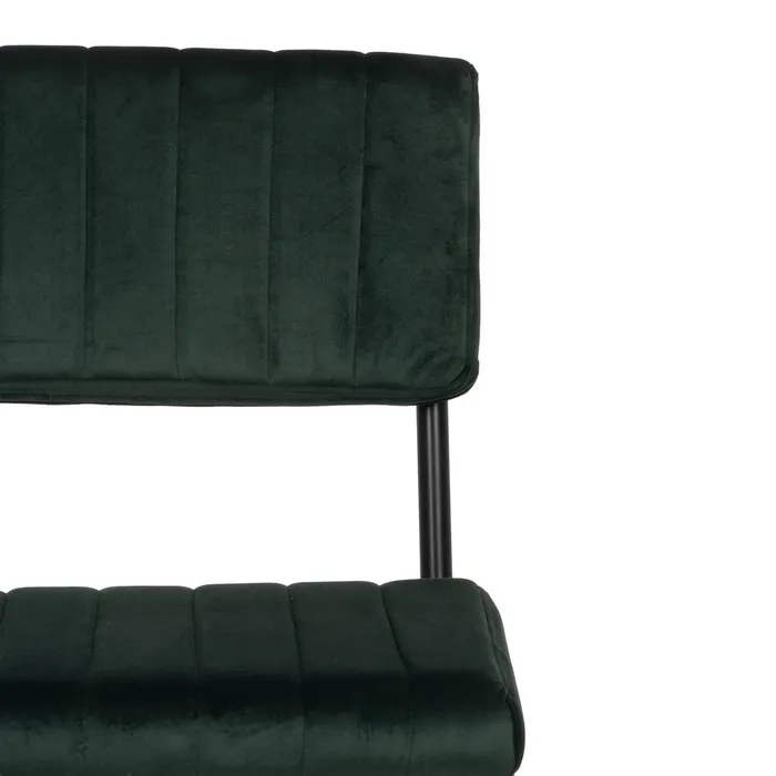 Scaun bar verde cu tapițerie decorativă și cadru metalic negru – stil industrial contemporan [5]