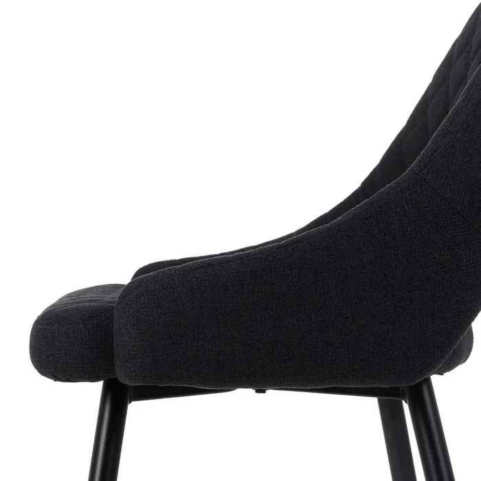 Scaun bar negru cu tapițerie matlasată și cadru metalic – design modern horeca [6]