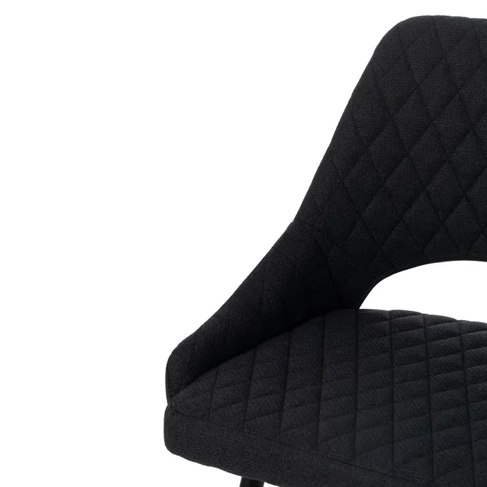 Scaun bar negru cu tapițerie matlasată și cadru metalic – design modern horeca [7]