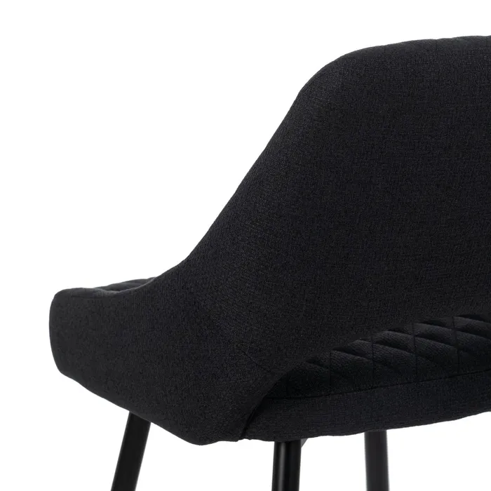 Scaun bar negru cu tapițerie matlasată și cadru metalic – design modern horeca [5]