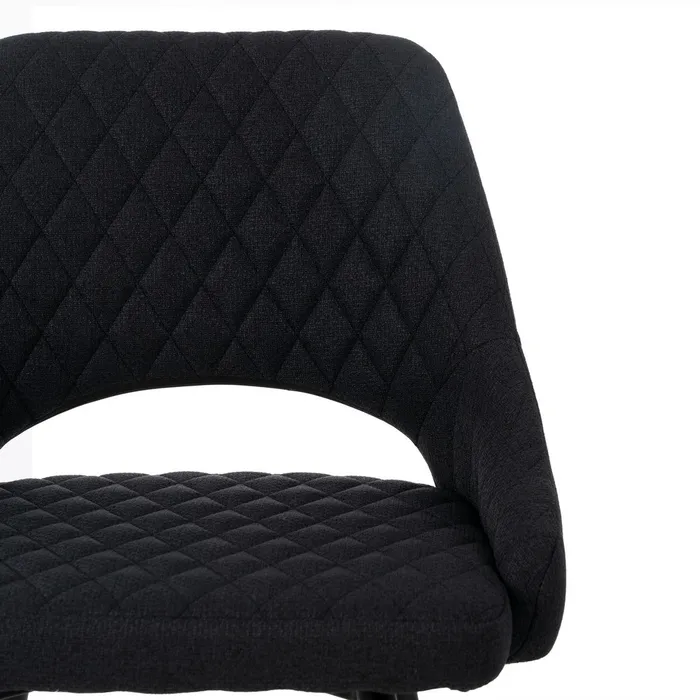 Scaun bar negru cu tapițerie matlasată și cadru metalic – design modern horeca [8]