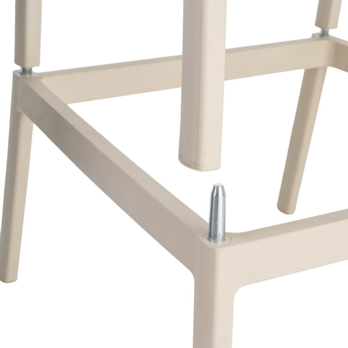 Scaun bar grădină plastic și frânghie bej [7]