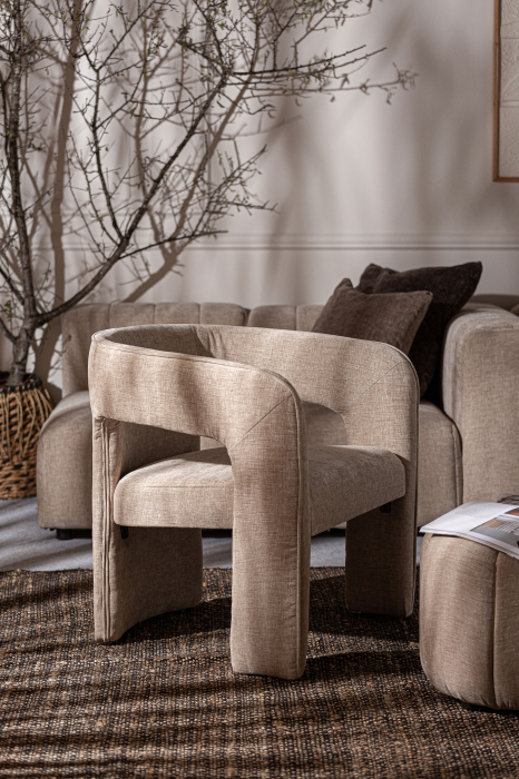 Scaun catifea contemporan bej|Scaune moderne premium [7]