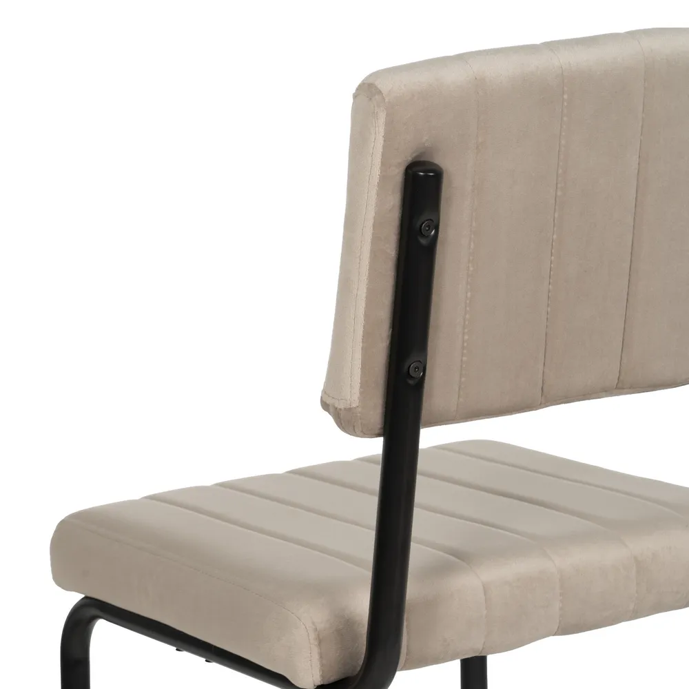 Scaun bar bej negru, stofa metal - CreativDeco.ro [6]