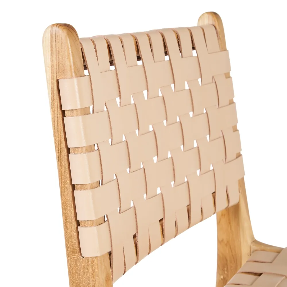Scaun Bej Lemn Tec piele, de la creativdeco.ro [6]