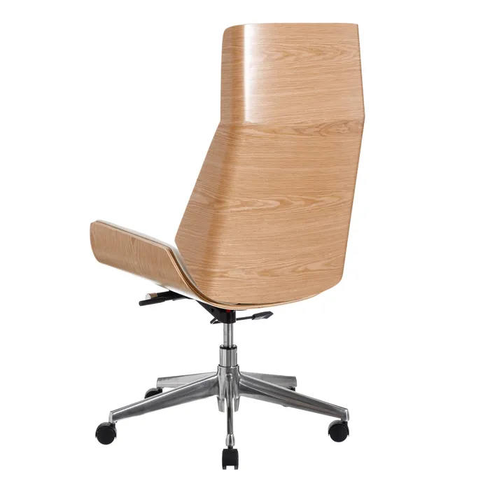 Scaun Birou Cabeza Alb, Natural, Lemn, Piele Ecologica - creativdeco.ro [5]