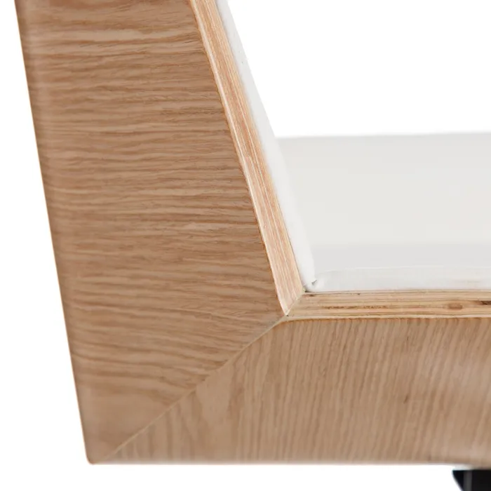 Scaun Birou Cabeza Alb, Natural, Lemn, Piele Ecologica - creativdeco.ro [6]