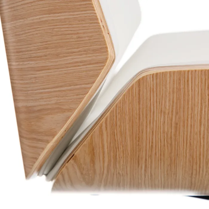 Scaun Birou Cabeza Alb, Natural, Lemn, Piele Ecologica - creativdeco.ro [7]