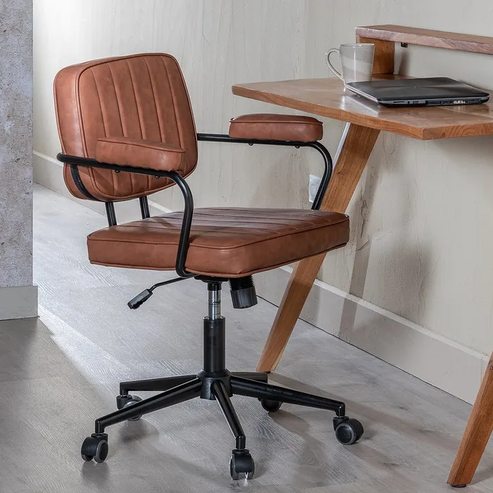 Scaun birou cu Roti, Piele Ecologica MARO-de la creativdeco.ro [2]