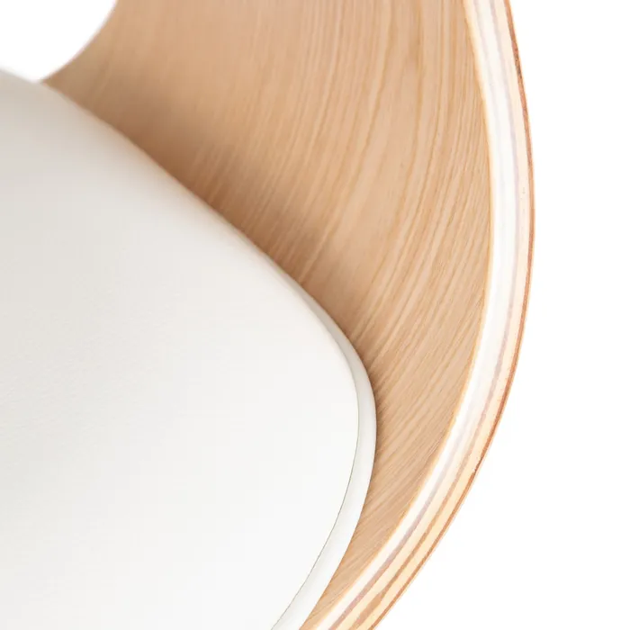 Scaun Birou Gerente Natural - Alb, Piele Ecologica, Lemn, Metal - creativdeco.ro [11]