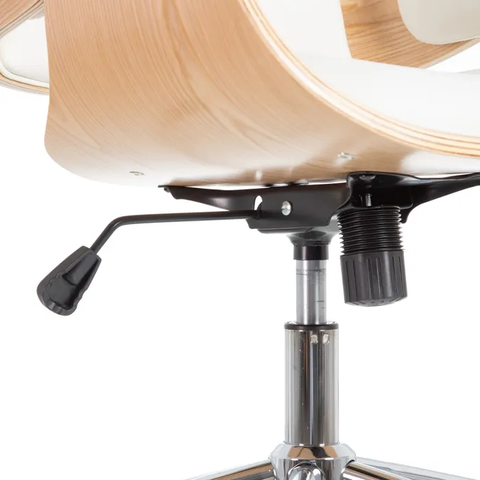 Scaun Birou Gerente Natural - Alb, Piele Ecologica, Lemn, Metal - creativdeco.ro [12]