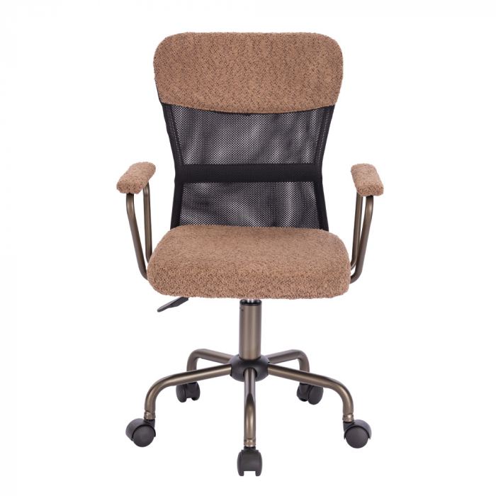Scaun ergonomic în nuanță caldă maro, ideal pentru birouri moderne [2]