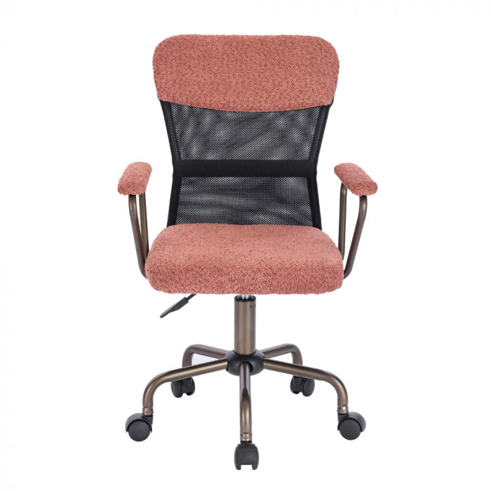 Scaun ergonomic modern cu textură boucle și finisaj gunmetal [2]