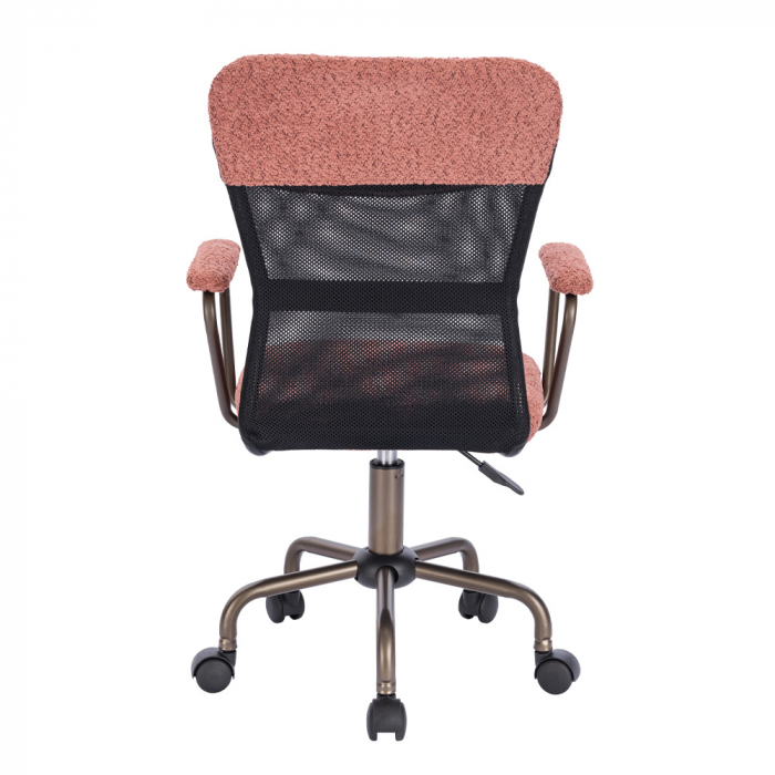 Scaun ergonomic modern cu textură boucle și finisaj gunmetal [4]