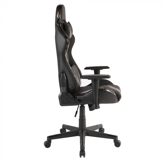 Scaun gaming ergonomic de birou camuflaj Dyskord cu tetieră și pernă lombară [3]