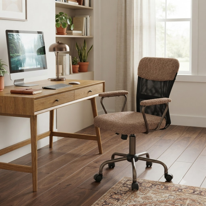 Scaun ergonomic în nuanță caldă maro, ideal pentru birouri moderne [2]