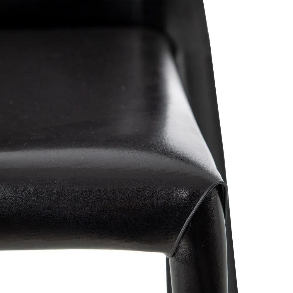 Scaun Black piele naturala neagra si metal - creativdeco.ro [6]