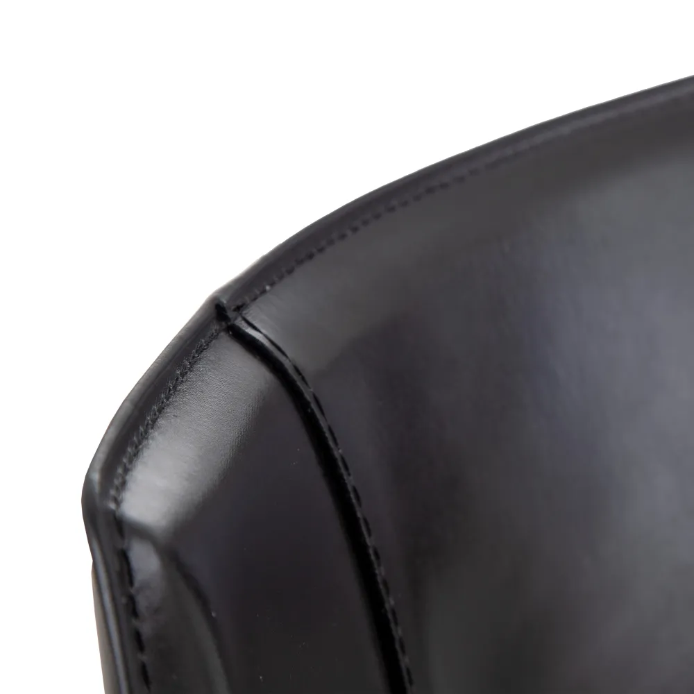 Scaun Black piele naturala neagra si metal - creativdeco.ro [7]