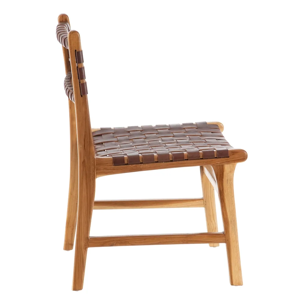 Scaun Brown Lemn Tec Piele Maro - CreativDeco.ro [4]