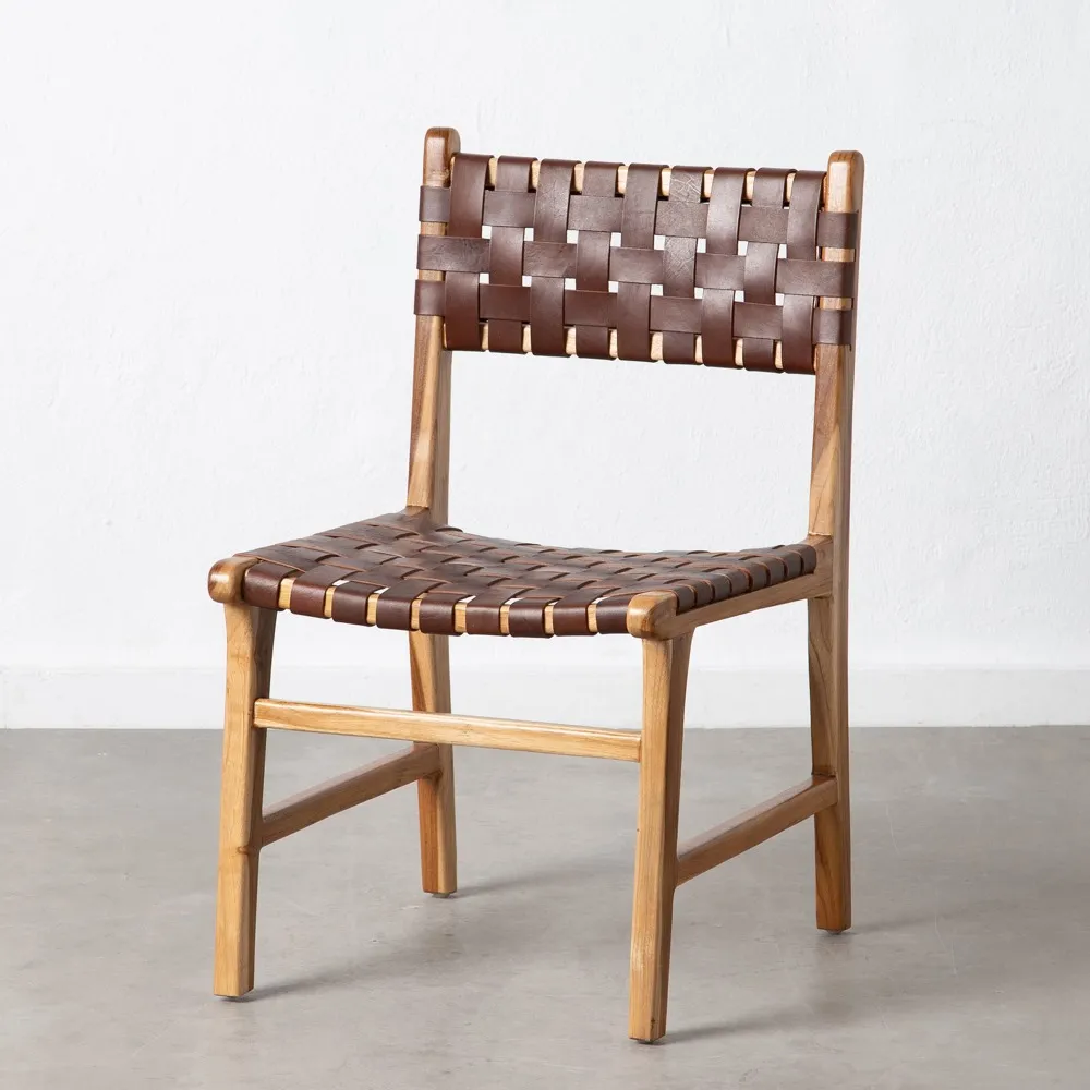 Scaun Brown Lemn Tec Piele Maro - CreativDeco.ro [2]