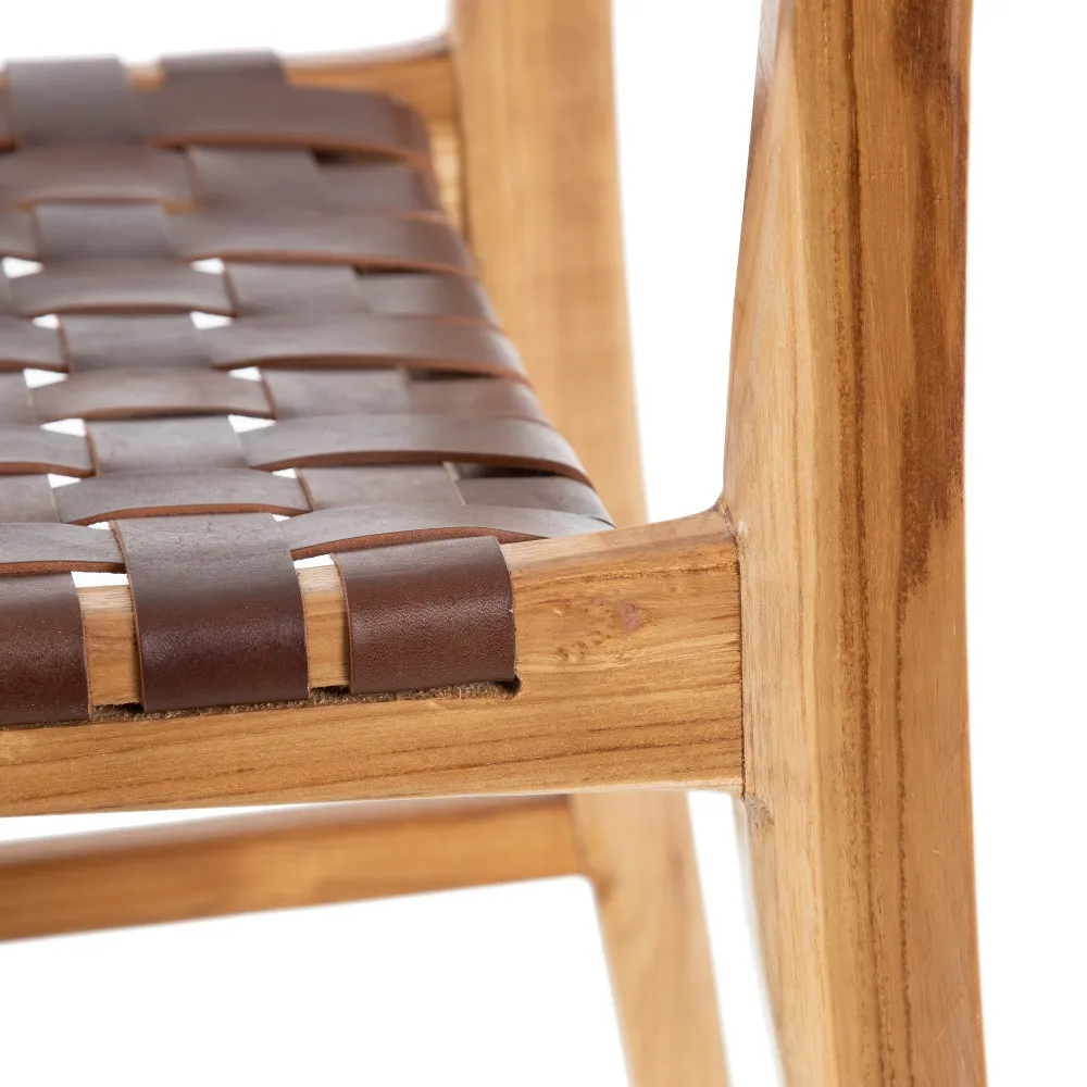 Scaun Brown Lemn Tec Piele Maro - CreativDeco.ro [6]