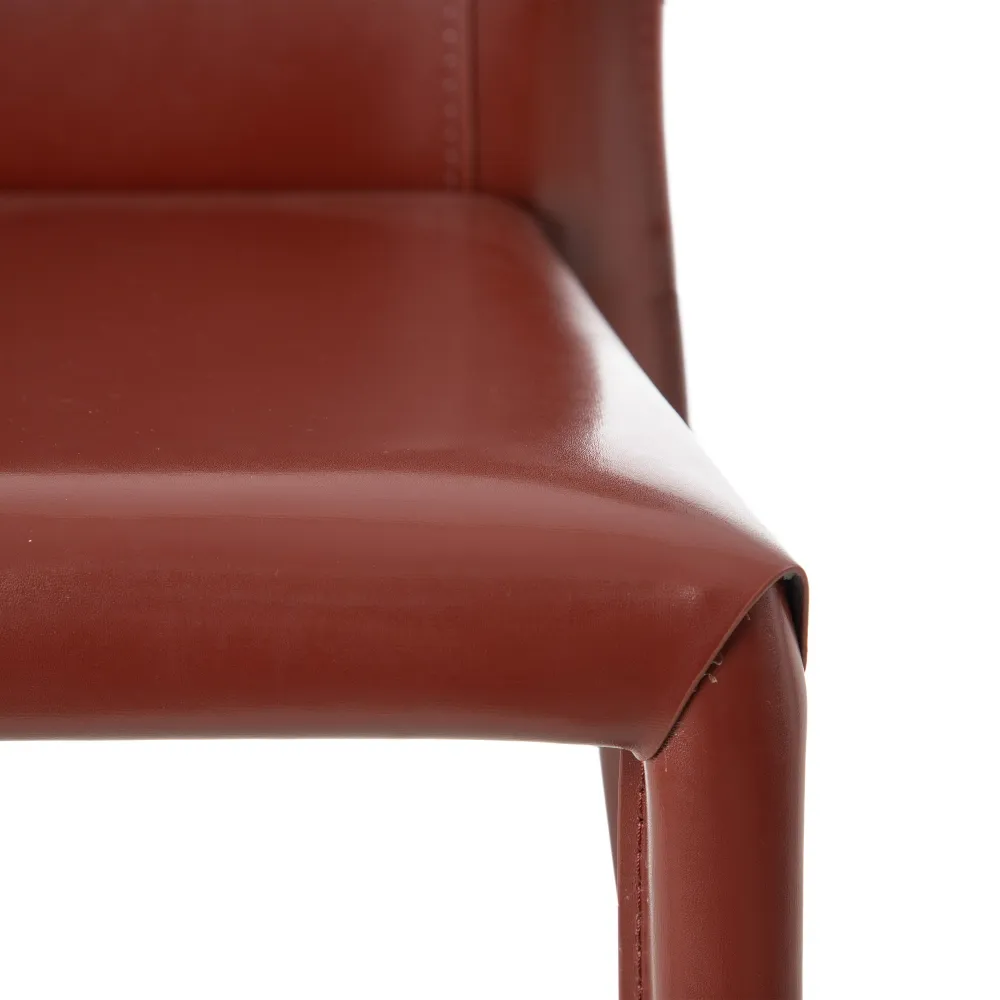 Scaun Brown din Piele Maro, Structura din Metal - creativdeco.ro [6]