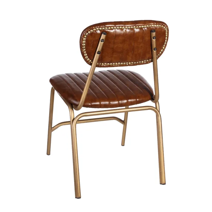 Scaun Casilda Maro, Piele Ecologica, Metal Auriu - creativdeco.ro [5]