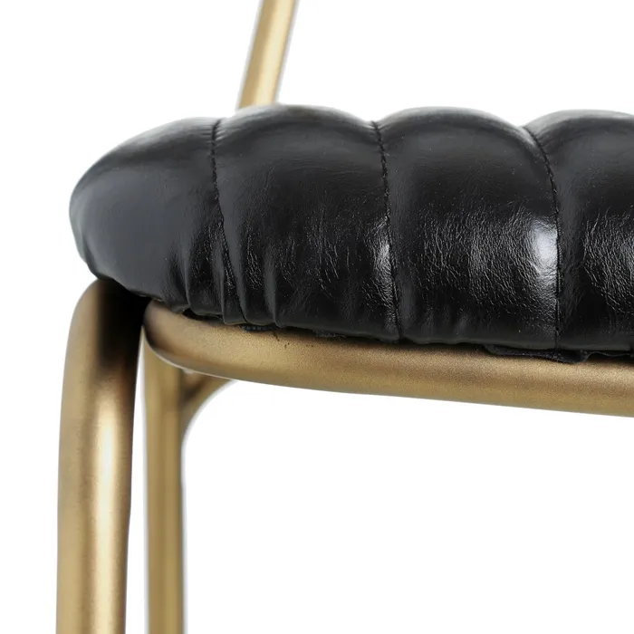 Scaun Casilda Negru, Piele Ecologica, Metal Auriu - creativdeco.ro [7]