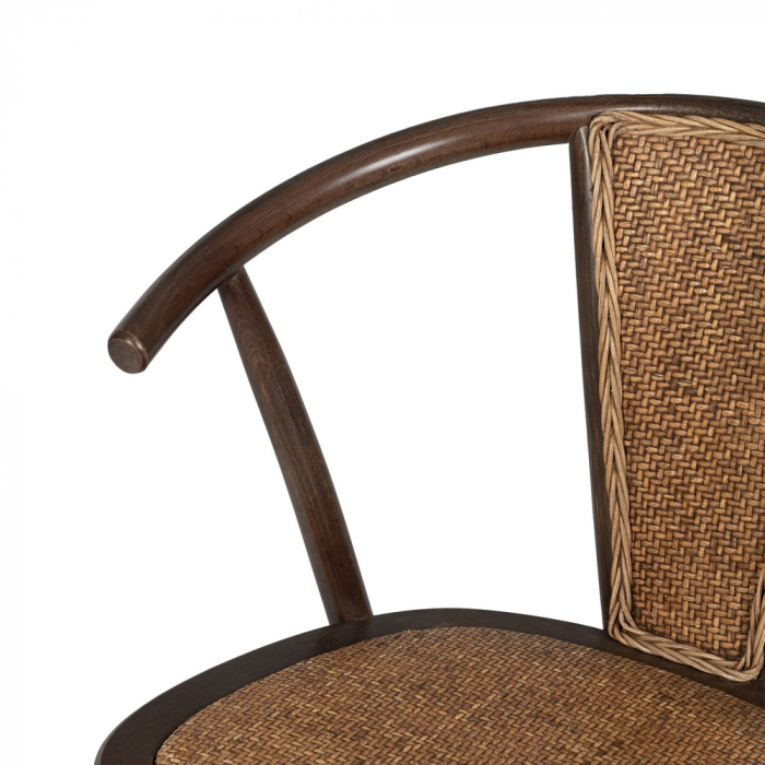 Scaun ciocolatiu lemn si ratan|Scaune rustice pentru decor autentic [6]