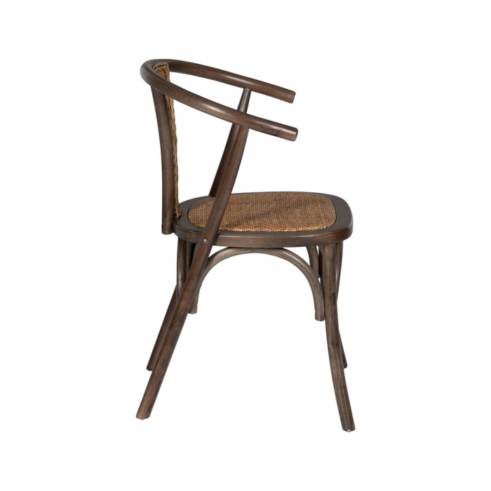 Scaun ciocolatiu lemn si ratan|Scaune rustice pentru decor autentic [3]