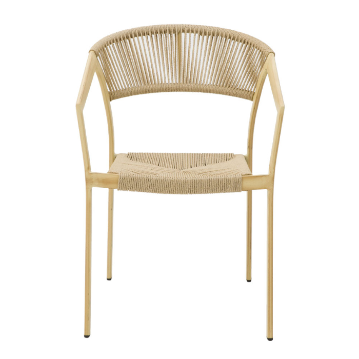 Scaun cu brațe aluminiu natur și ratan sintetic [3]