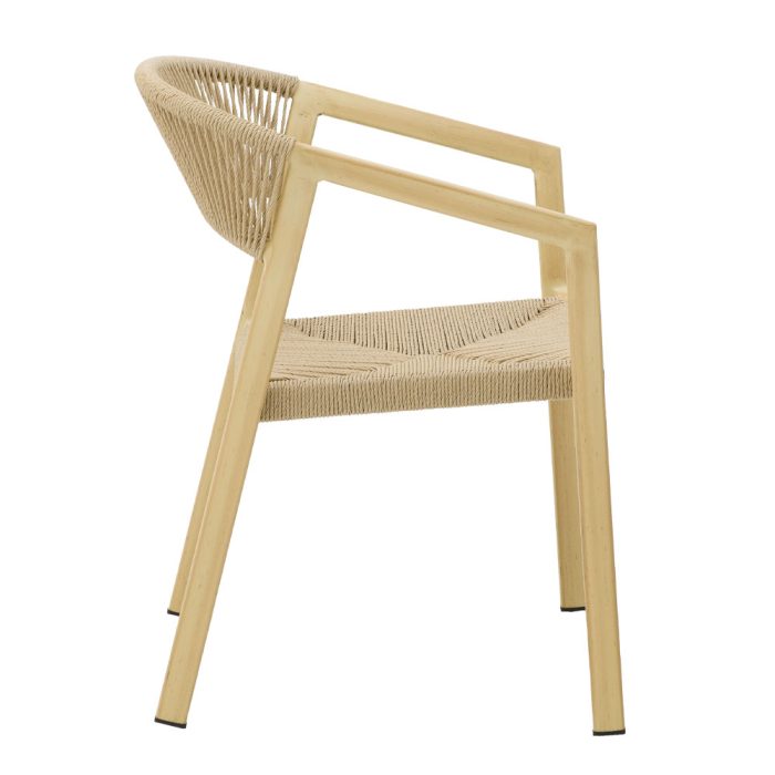 Scaun cu brațe aluminiu natur și ratan sintetic [4]