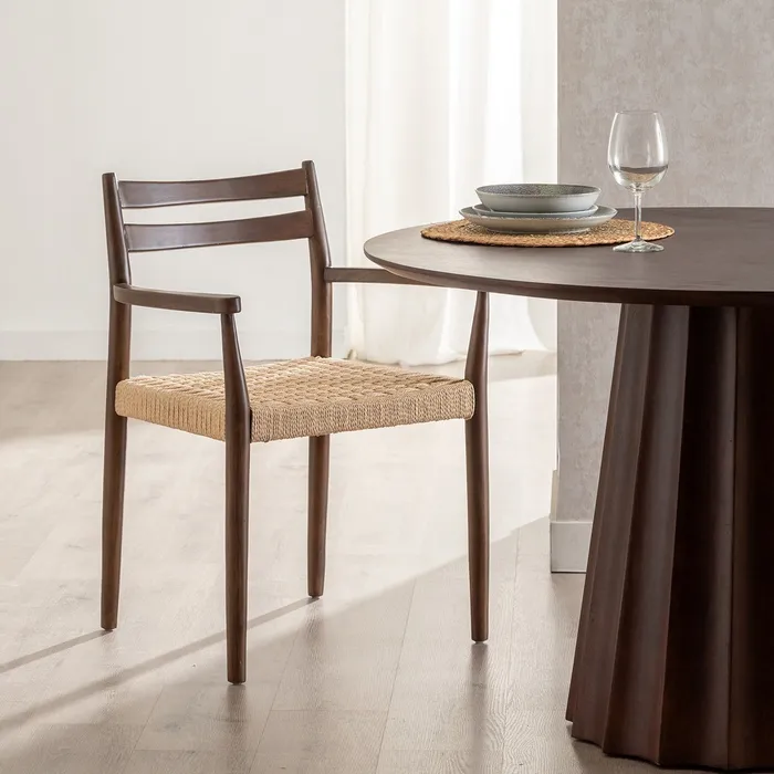 Scaun Melisa lemn masiv fibre vegetale boho chic [2]