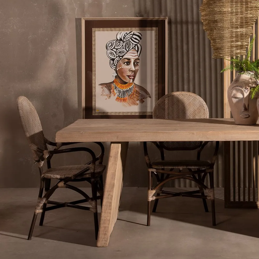 Scaun cu Brate Ratan Bej-Maro - CreativDeco.ro [3]