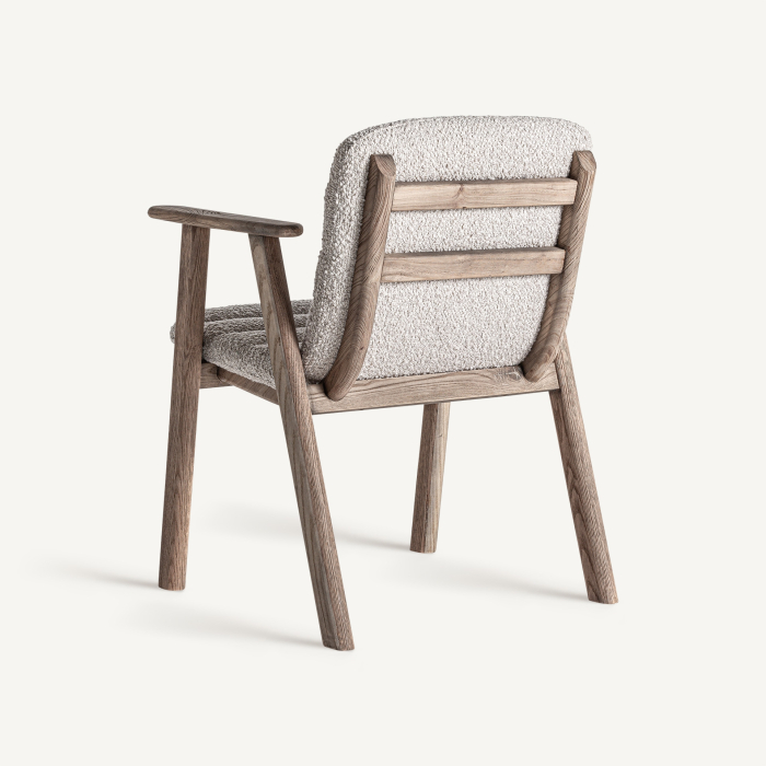 Scaun cu brațe tapitat din lemn de ulm Jacquard [4]