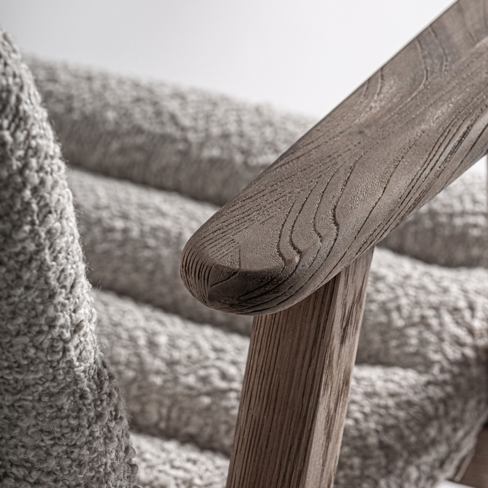 Scaun cu brațe tapitat din lemn de ulm Jacquard [9]