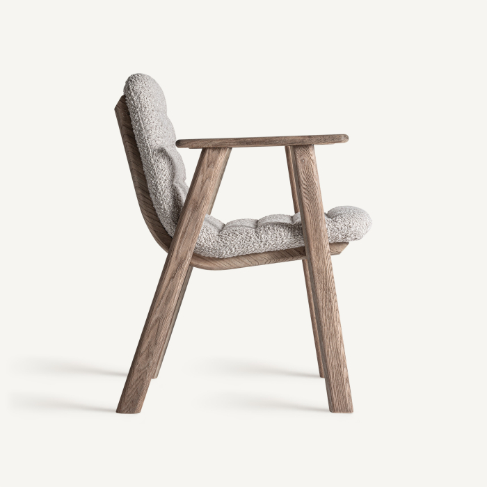 Scaun cu brațe tapitat din lemn de ulm Jacquard [3]