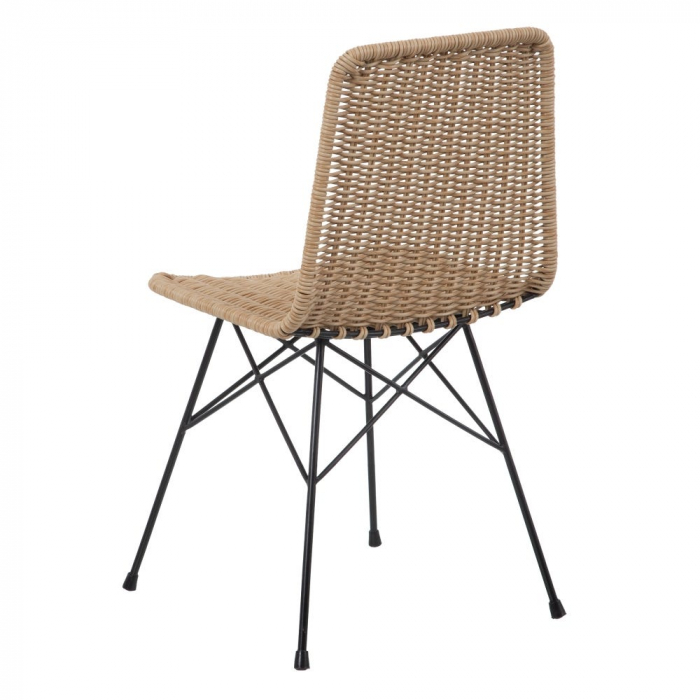 Scaun ratan sintetic cu structură metalică – stil boho chic modern [4]