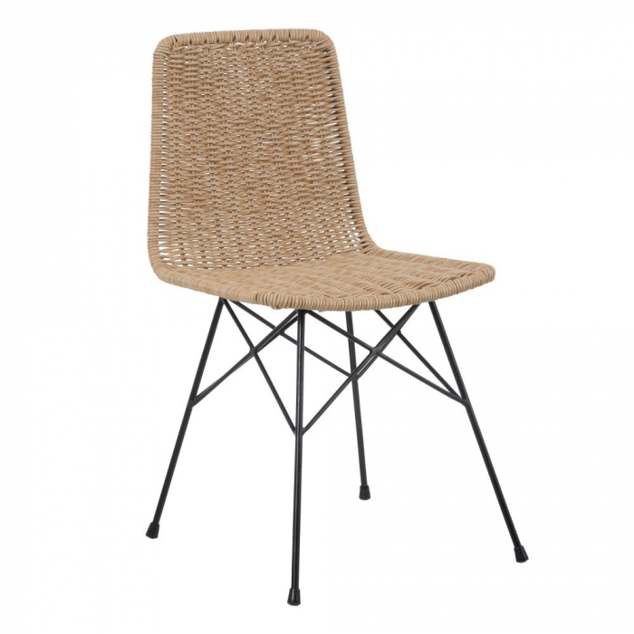 Scaun ratan sintetic cu structură metalică – stil boho chic modern [2]