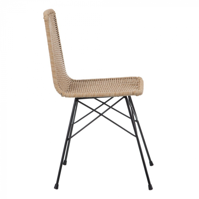 Scaun ratan sintetic cu structură metalică – stil boho chic modern [3]