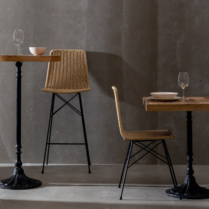 Scaun ratan sintetic cu structură metalică – stil boho chic modern [11]