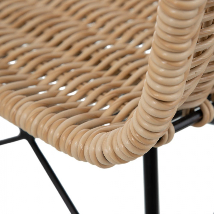 Scaun ratan sintetic cu structură metalică – stil boho chic modern [7]