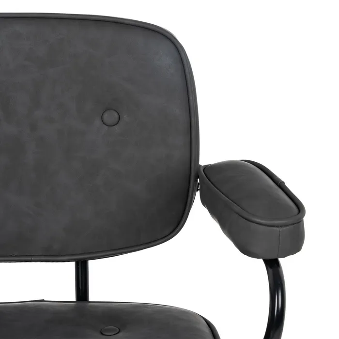 Scaun cu Roti cu Piele Ecologica NEGRU- de la Creativdeco.ro [5]