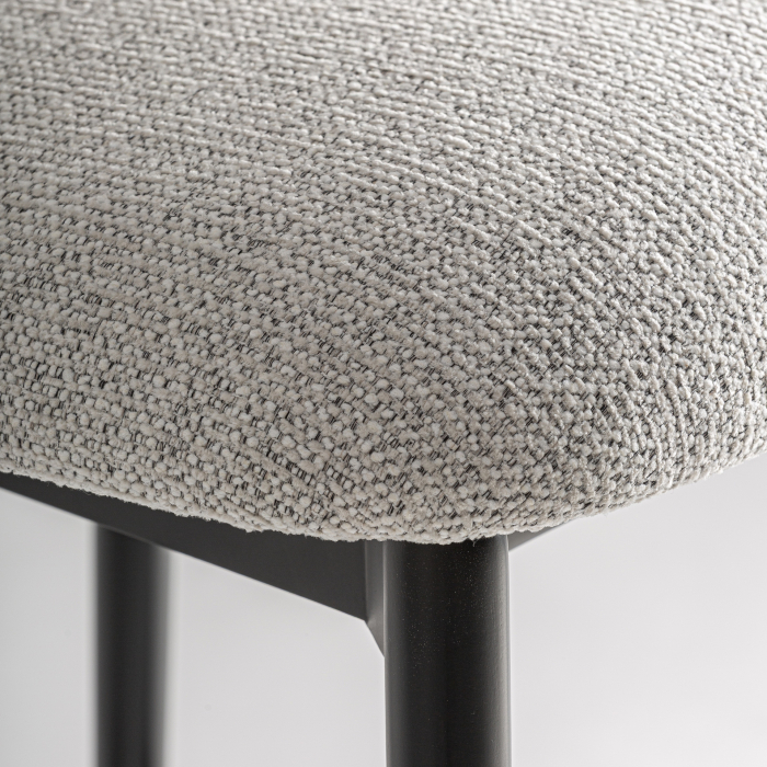 Scaun de bar din stofă bej și lemn de frasin negru Erlec [8]