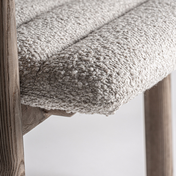 Scaun de bar tapitat din lemn de ulm cu spătar curbat Jacquard [6]