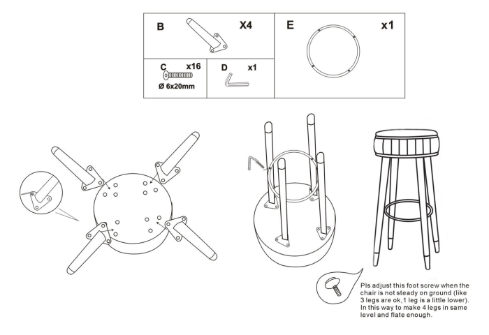 Scaun de bar tapițat maro cu picioare negre și detalii aurii design modern [8]