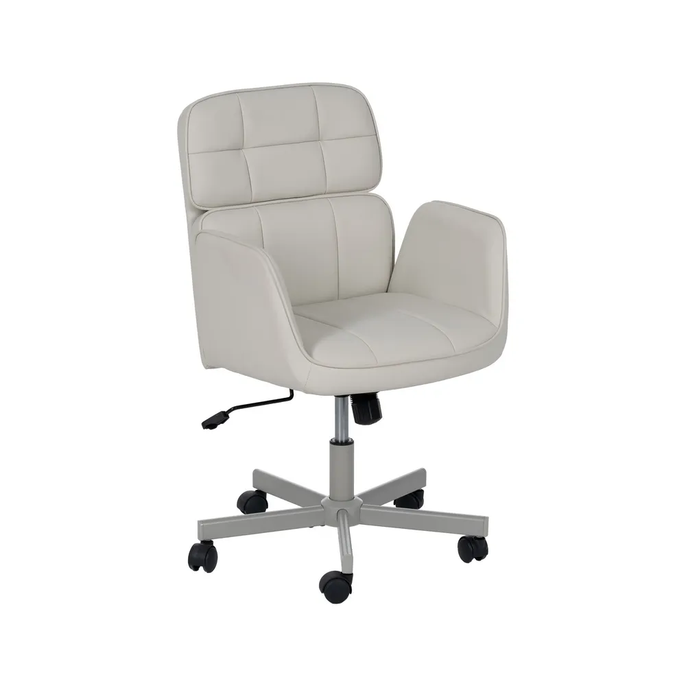 Scaun birou piele ecologica alb CreativDeco [3]