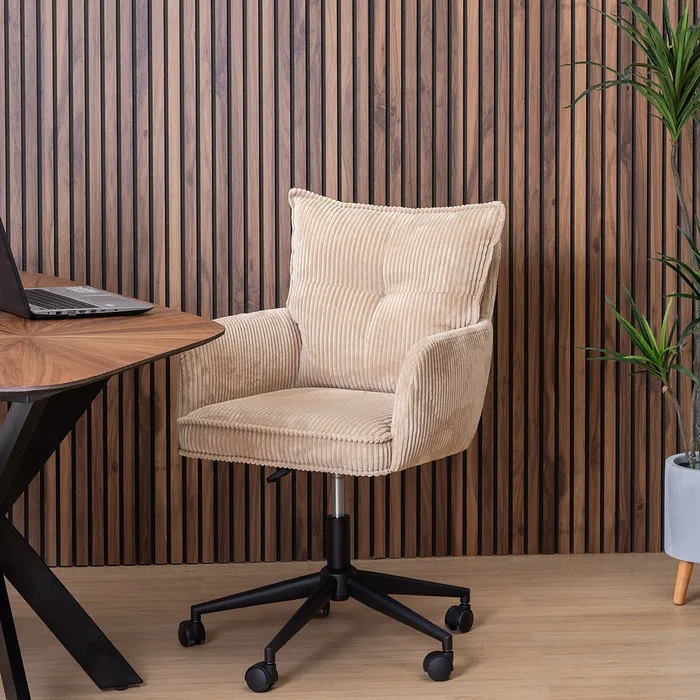 scaun birou bej cu roti ergonomic CreativDeco [2]