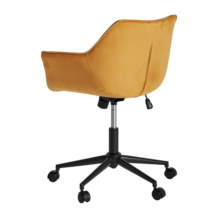 Scaun birou Art Deco catifea mustar|Scaune birou elegante [4]