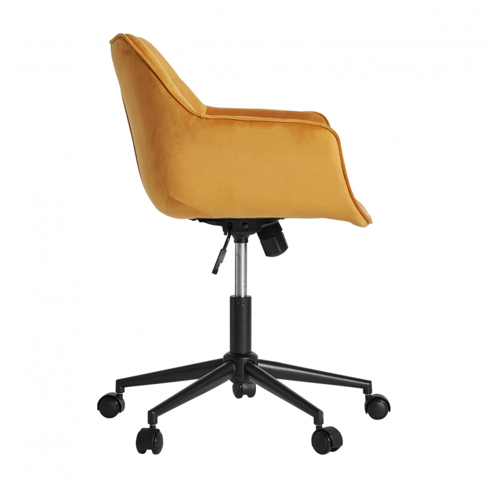 Scaun birou Art Deco catifea mustar|Scaune birou elegante [3]